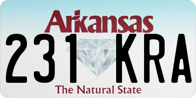 AR license plate 231KRA