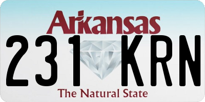 AR license plate 231KRN