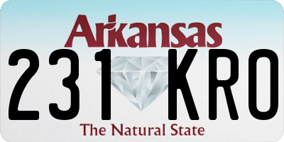 AR license plate 231KRO