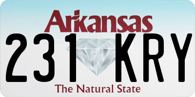 AR license plate 231KRY