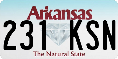 AR license plate 231KSN