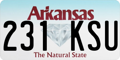 AR license plate 231KSU