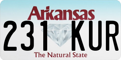 AR license plate 231KUR