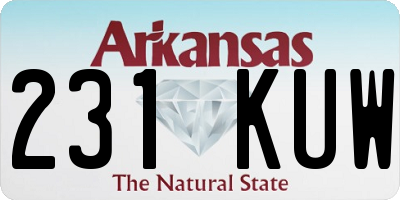 AR license plate 231KUW