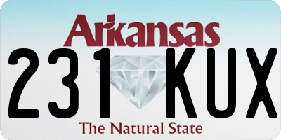 AR license plate 231KUX