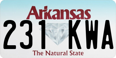 AR license plate 231KWA
