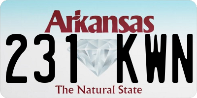 AR license plate 231KWN