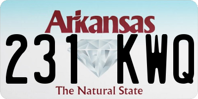 AR license plate 231KWQ