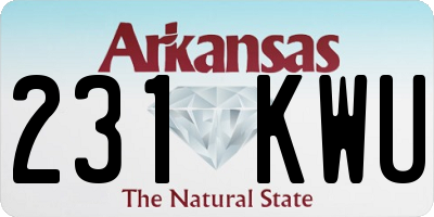 AR license plate 231KWU
