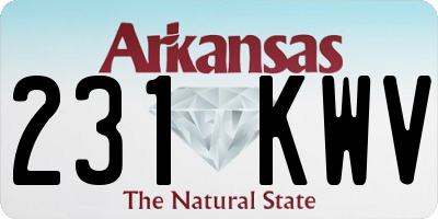 AR license plate 231KWV