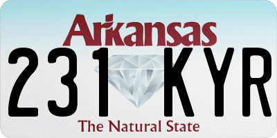 AR license plate 231KYR