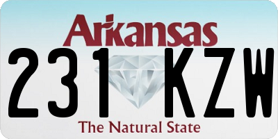 AR license plate 231KZW