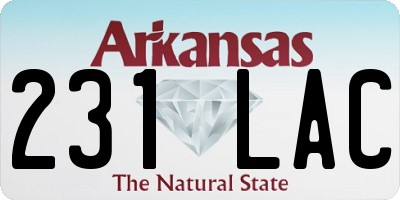 AR license plate 231LAC
