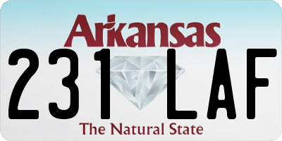 AR license plate 231LAF