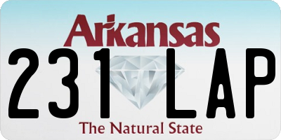 AR license plate 231LAP