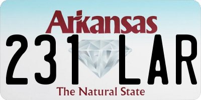 AR license plate 231LAR