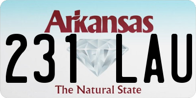AR license plate 231LAU