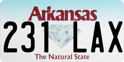 AR license plate 231LAX
