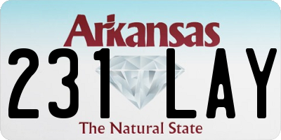 AR license plate 231LAY