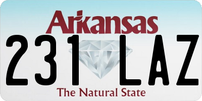 AR license plate 231LAZ