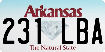 AR license plate 231LBA