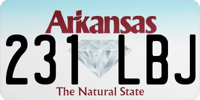 AR license plate 231LBJ
