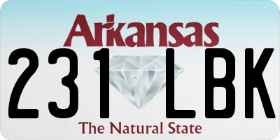 AR license plate 231LBK