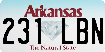 AR license plate 231LBN