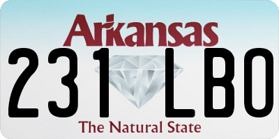 AR license plate 231LBO