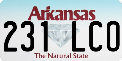 AR license plate 231LCO