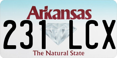 AR license plate 231LCX