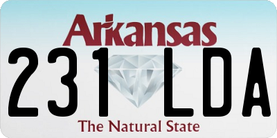 AR license plate 231LDA