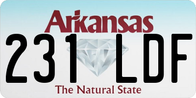 AR license plate 231LDF