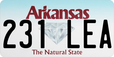 AR license plate 231LEA