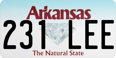 AR license plate 231LEE