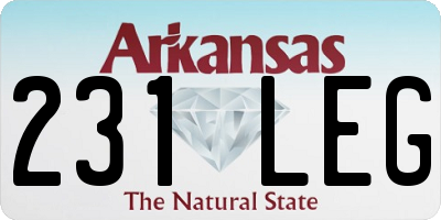 AR license plate 231LEG
