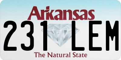 AR license plate 231LEM