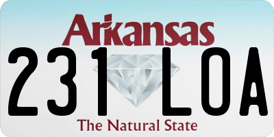 AR license plate 231LOA