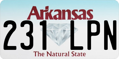 AR license plate 231LPN