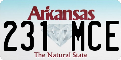 AR license plate 231MCE