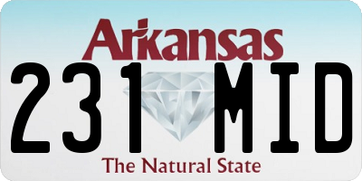 AR license plate 231MID