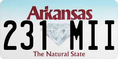 AR license plate 231MII