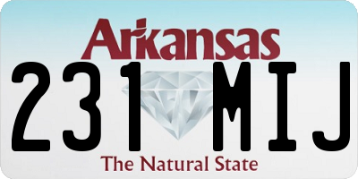 AR license plate 231MIJ