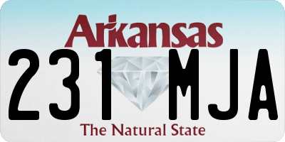 AR license plate 231MJA