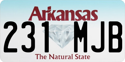 AR license plate 231MJB