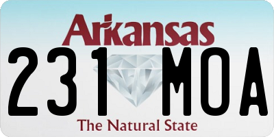 AR license plate 231MOA