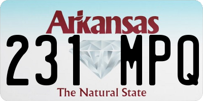 AR license plate 231MPQ