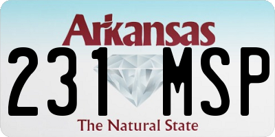 AR license plate 231MSP