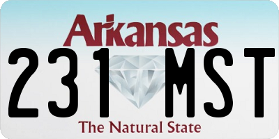 AR license plate 231MST