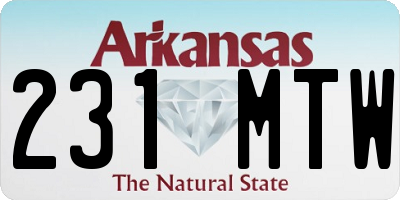 AR license plate 231MTW